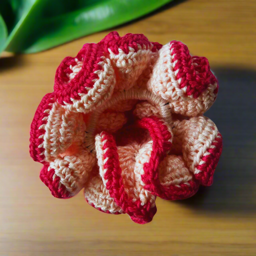 Scrunchie de crochê Rosa Claro & Pink