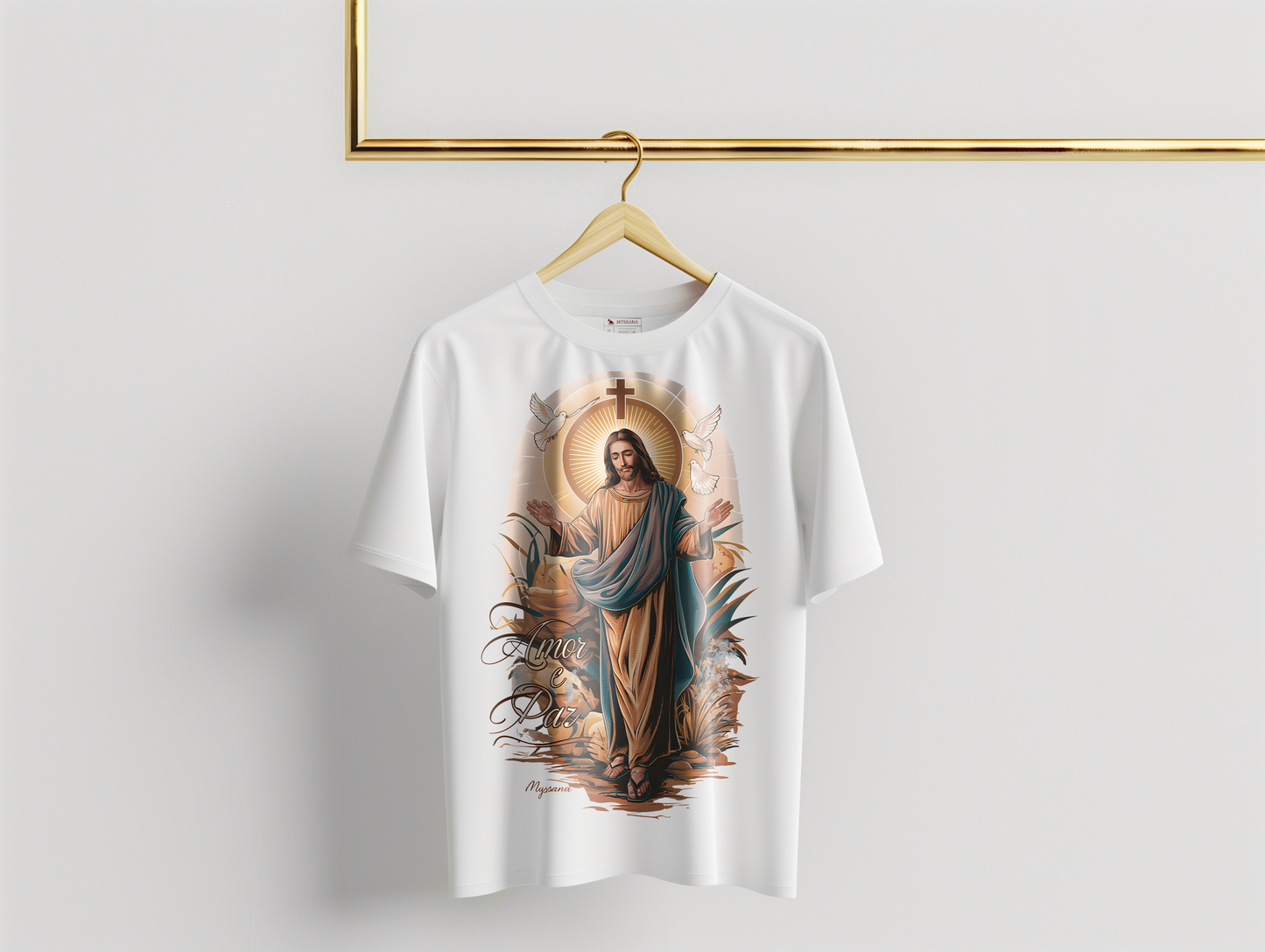 Camiseta Oversized Amor e Paz - Inspirada em Jesus