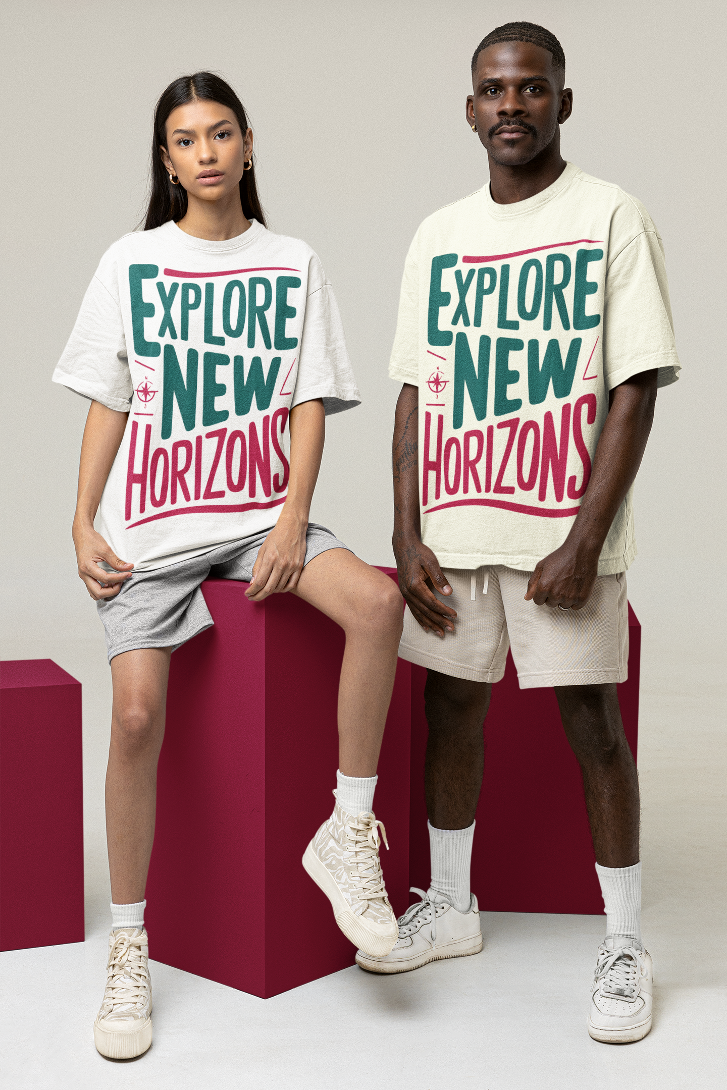 Camiseta Oversized Explore New Horizons