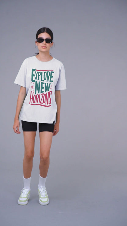 Camiseta Oversized Explore New Horizons