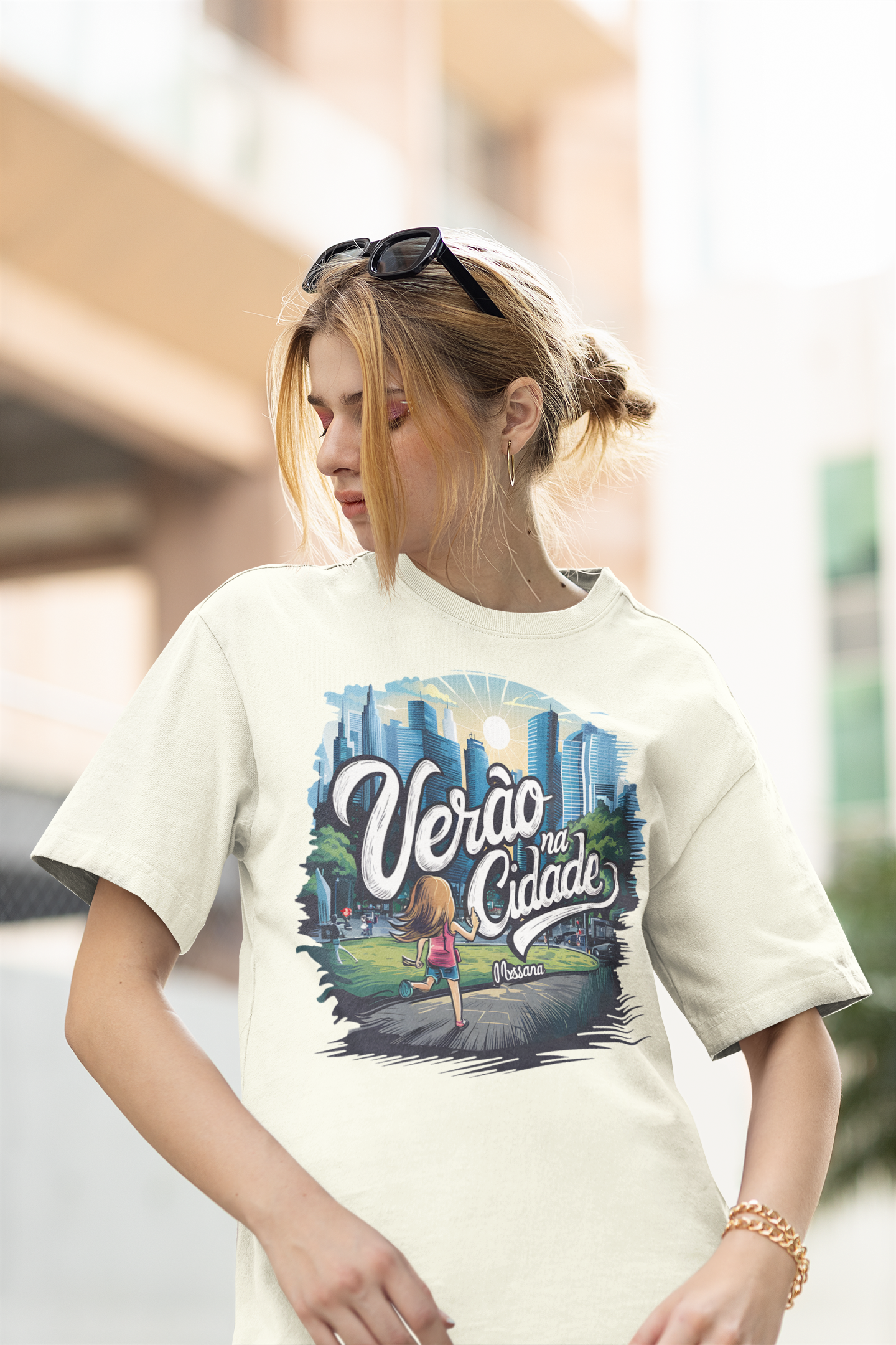 Camiseta Oversized Verão na Cidade